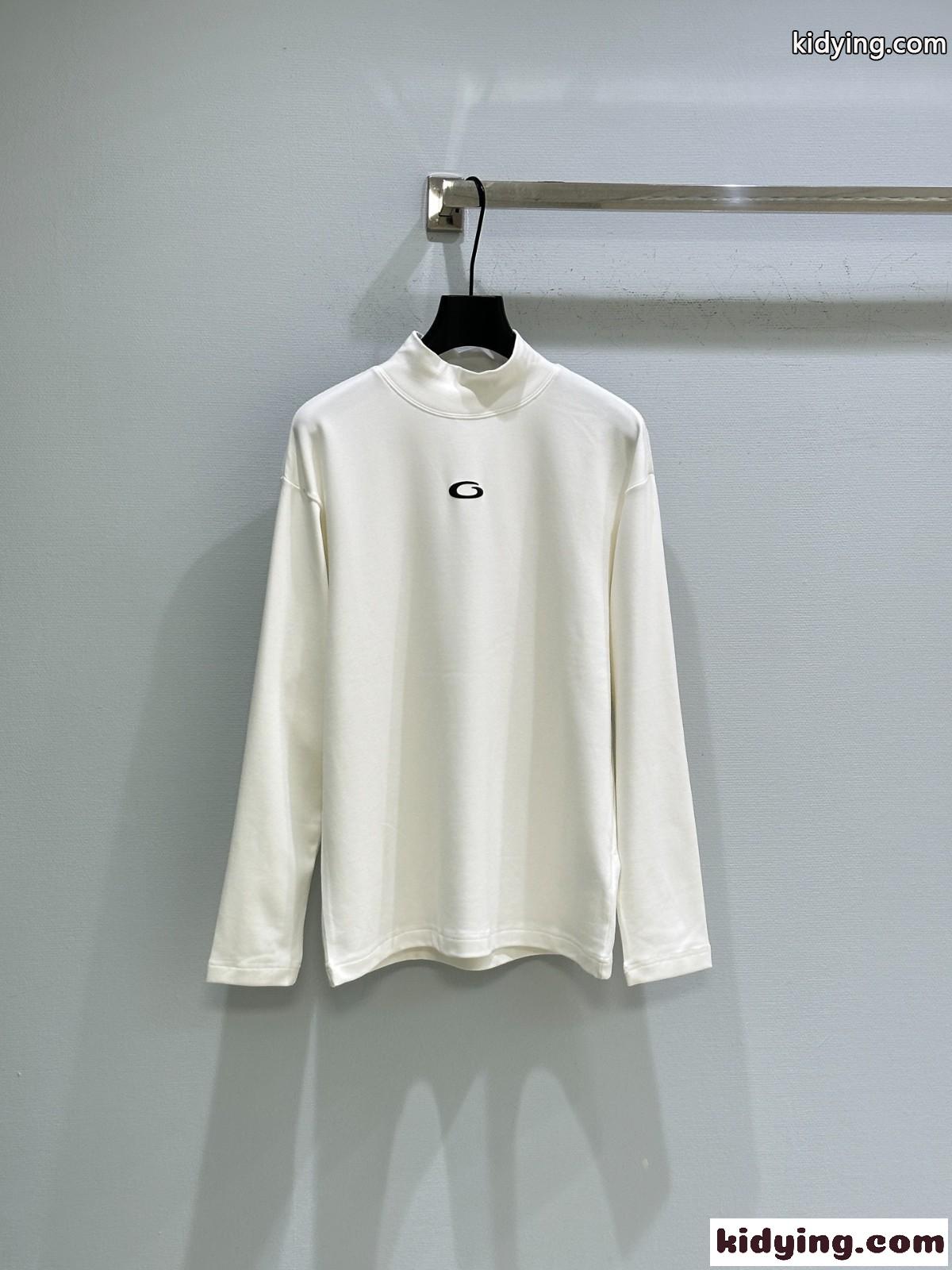 カジュアル コットン モックネック 長袖Tシャツ バレンシアガ Tシャツ コピー-1