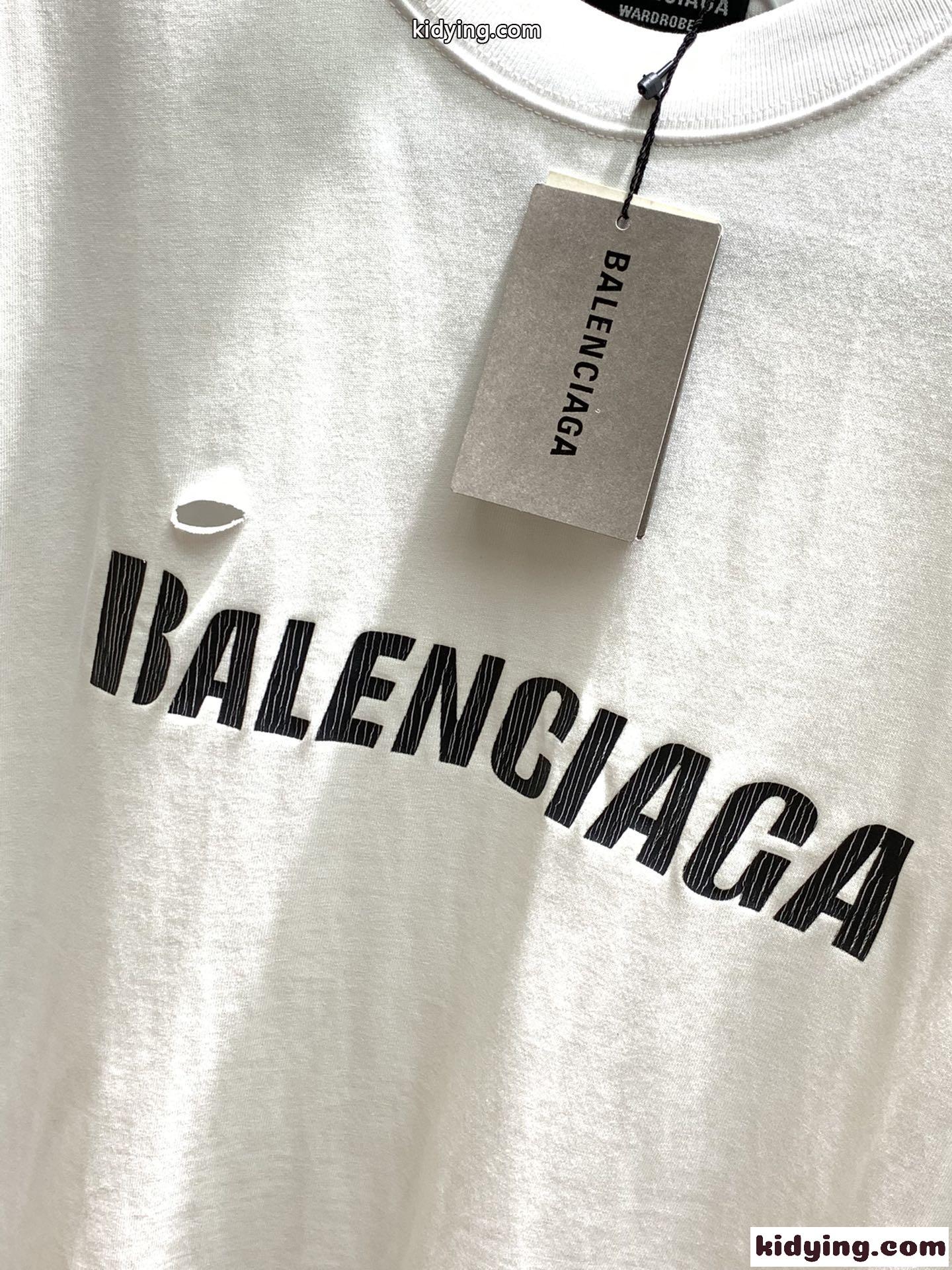人気 おしゃれ カジュアル ロゴ バレンシアガ Tシャツ コピー クルーネック 半袖 トップス ホワイト-1
