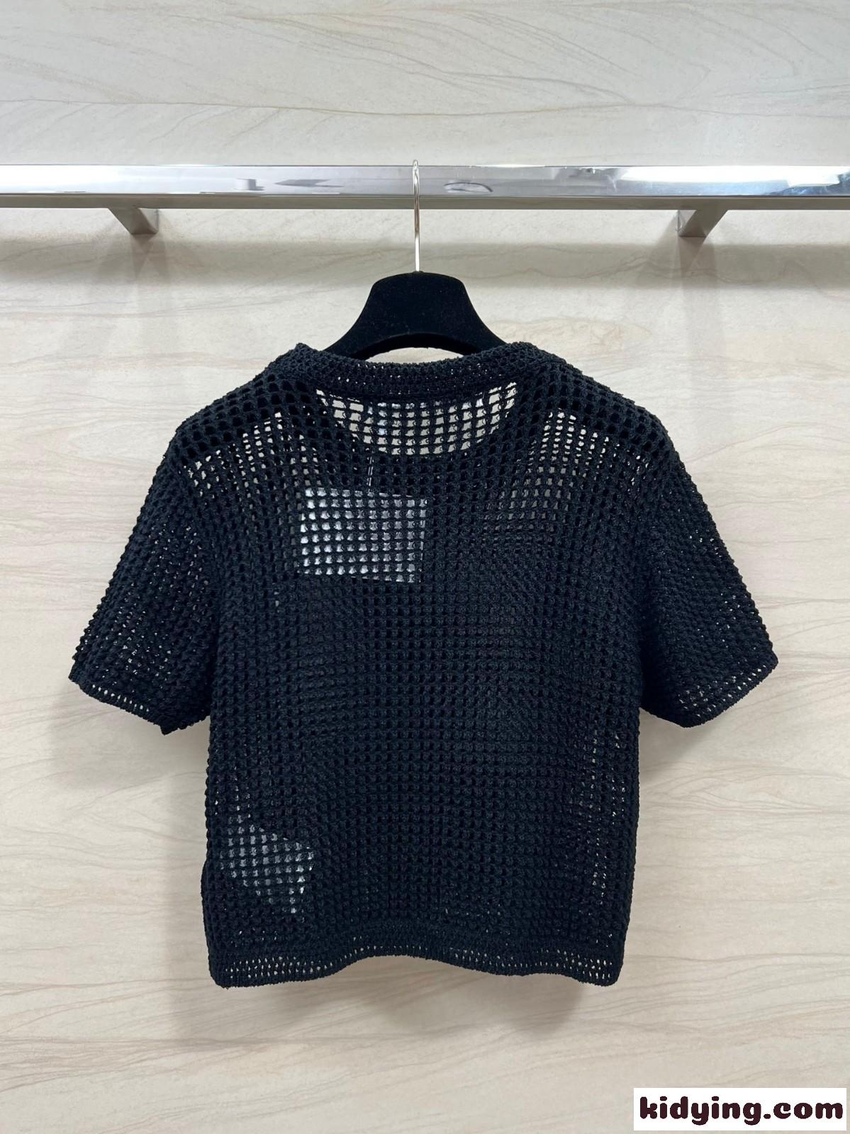 ロゴ クロシェ クロップド クルーネックtシャツ アレキサンダーワング ニット コピー ブラック-4