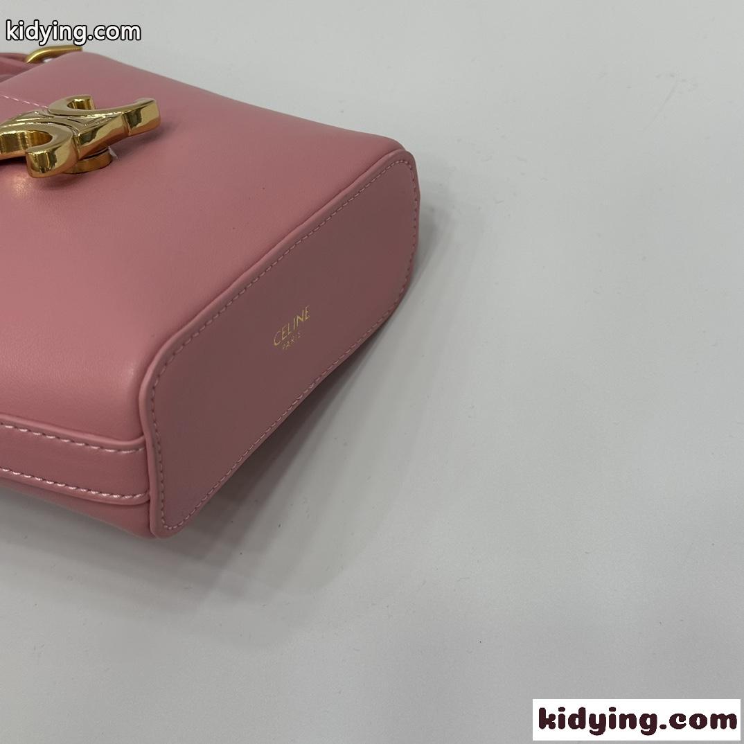 セリーヌ ミニ バケット トリオンフ コピー 可愛い ハンドバッグ ピンク-3