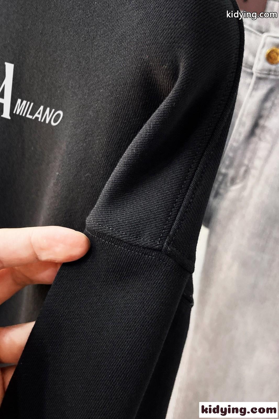 定番 ロゴプリント プラダ Tシャツ コピー コットン スウェットシャツ ブラック-4