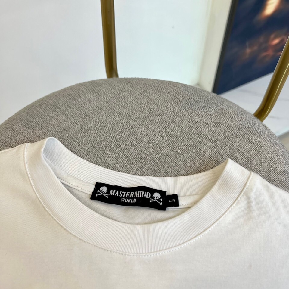 ユニセックス ロゴ クルーネック マスターマインド・ジャパン Tシャツ コピー ホワイト-2