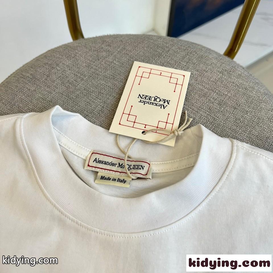 ユニセックス アトリエプリント 半袖Tシャツ アレキサンダー・マックイーン Tシャツ コピー ホワイト-0