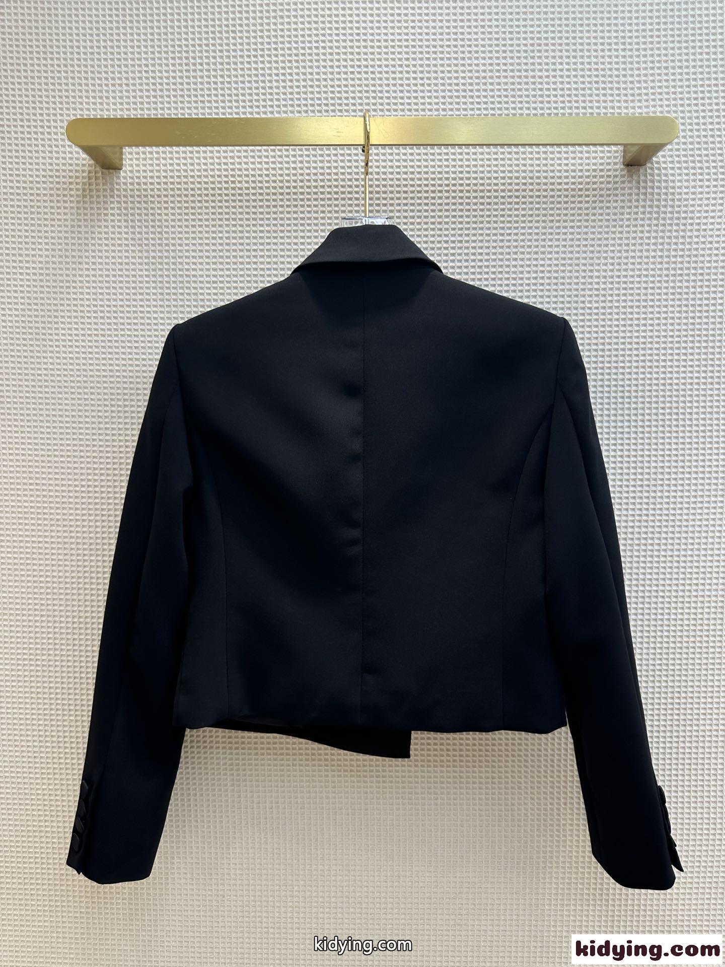 YSL イヴ・サンローラン クロップド タキシードジャケット コピー レディース-4
