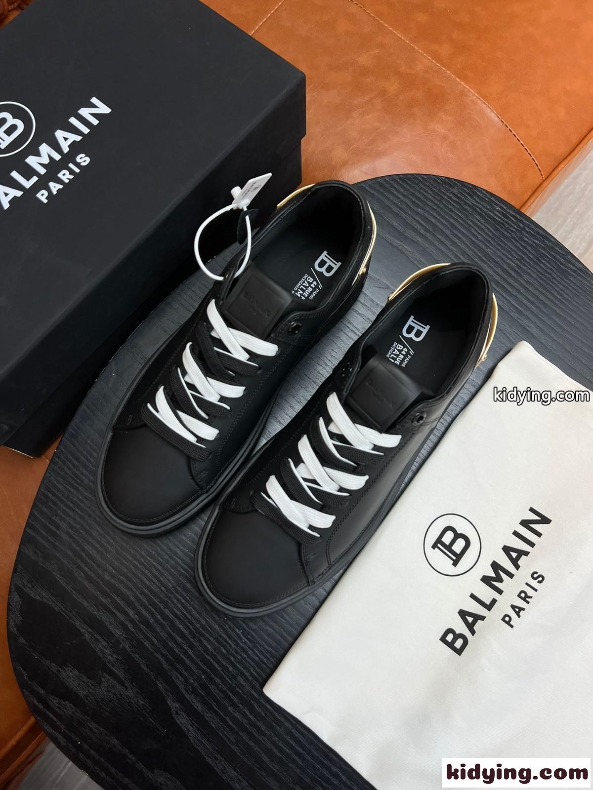 定番 レザー B-Skate スニーカー バルマン スニーカー コピー ブラック-2