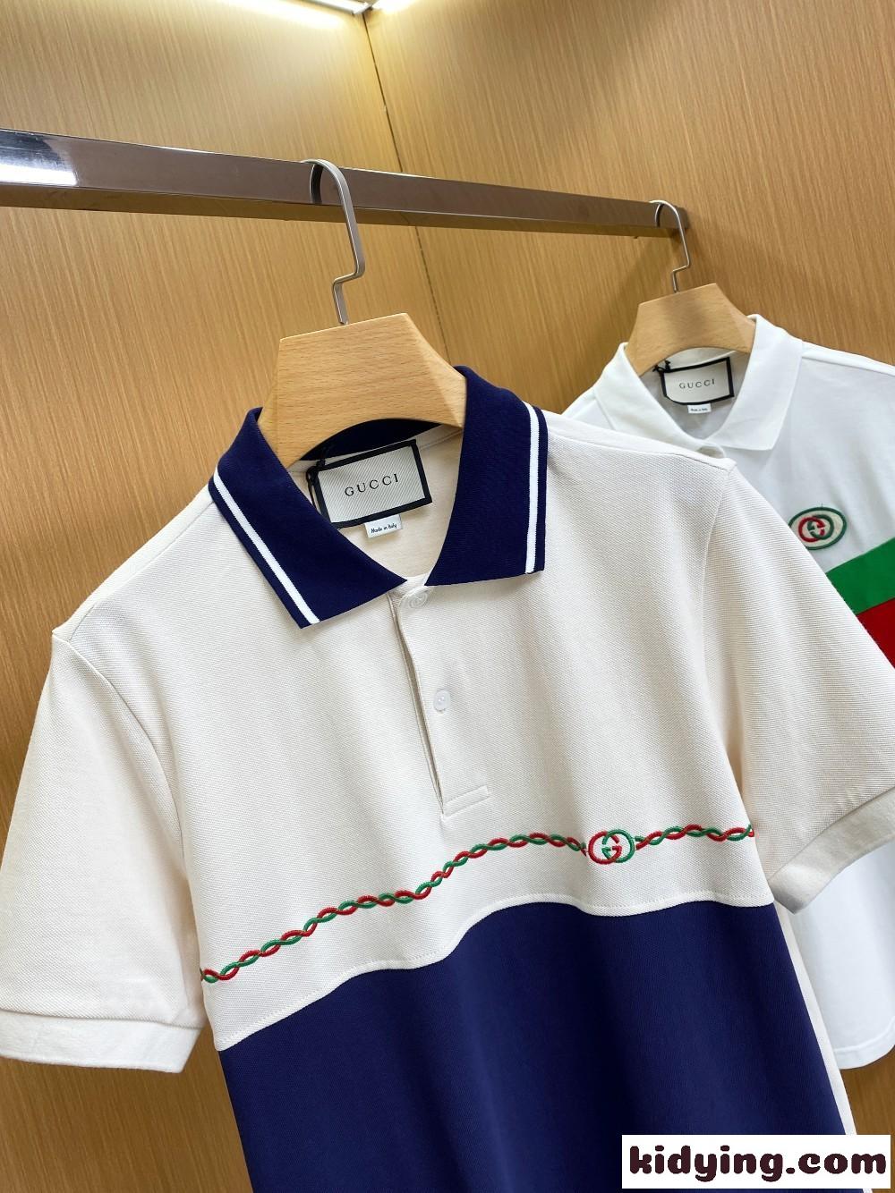上品 エレガント カジュアル スポーツ グッチ 半袖Tシャツ コピー メンズ 刺繍 ポロシャツ-2