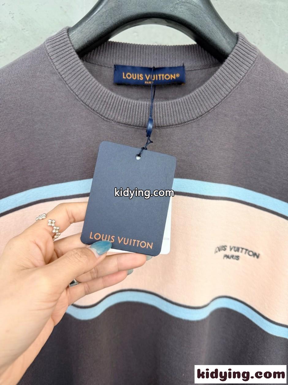 ストライプ ショートスリーブ Tシャツ ルイ・ヴィトン Tシャツ コピー-1