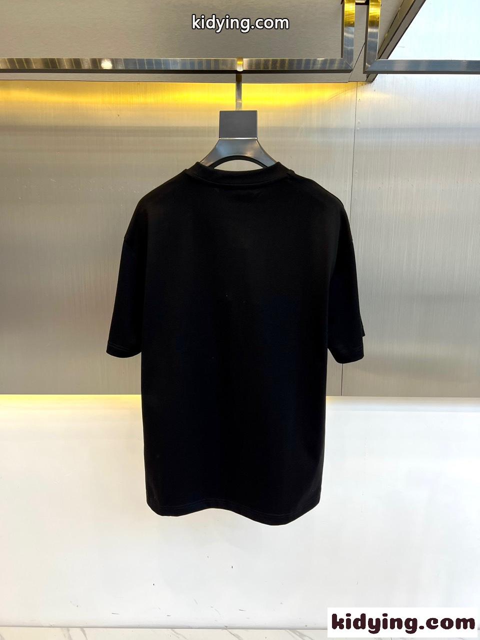 カジュアル ロゴプリント グッチ Tシャツ コピー クルーネック 半袖Tシャツ ブラック-3