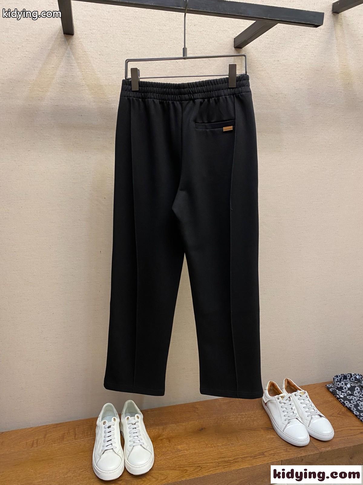 カジュアル ロングパンツ エルメネジルド・ゼニア パンツ 偽物 ブラック-2