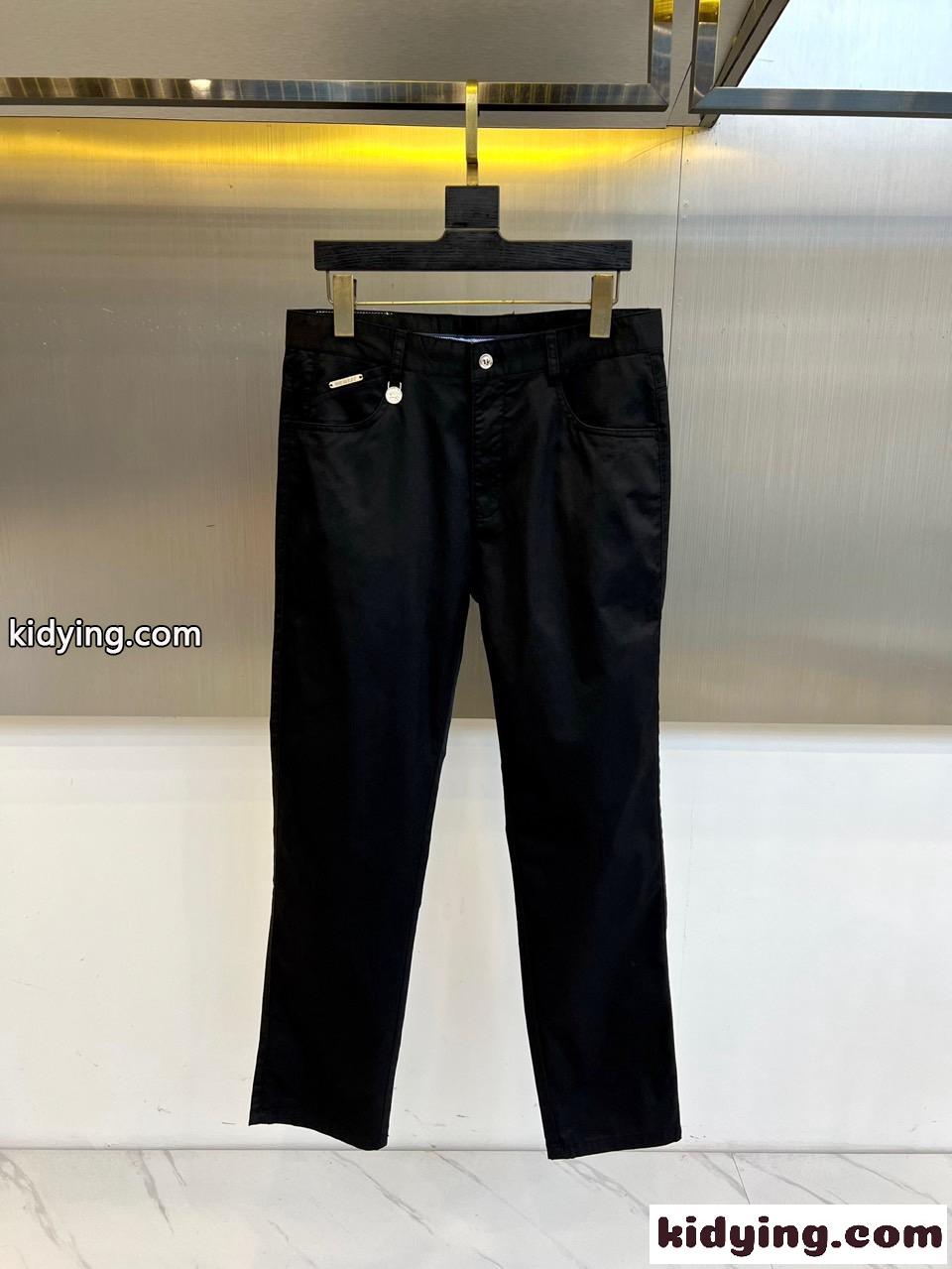 シンプル 上品 チノパンツ バーバリー パンツ 偽物 上品 ズボン ブラック-0