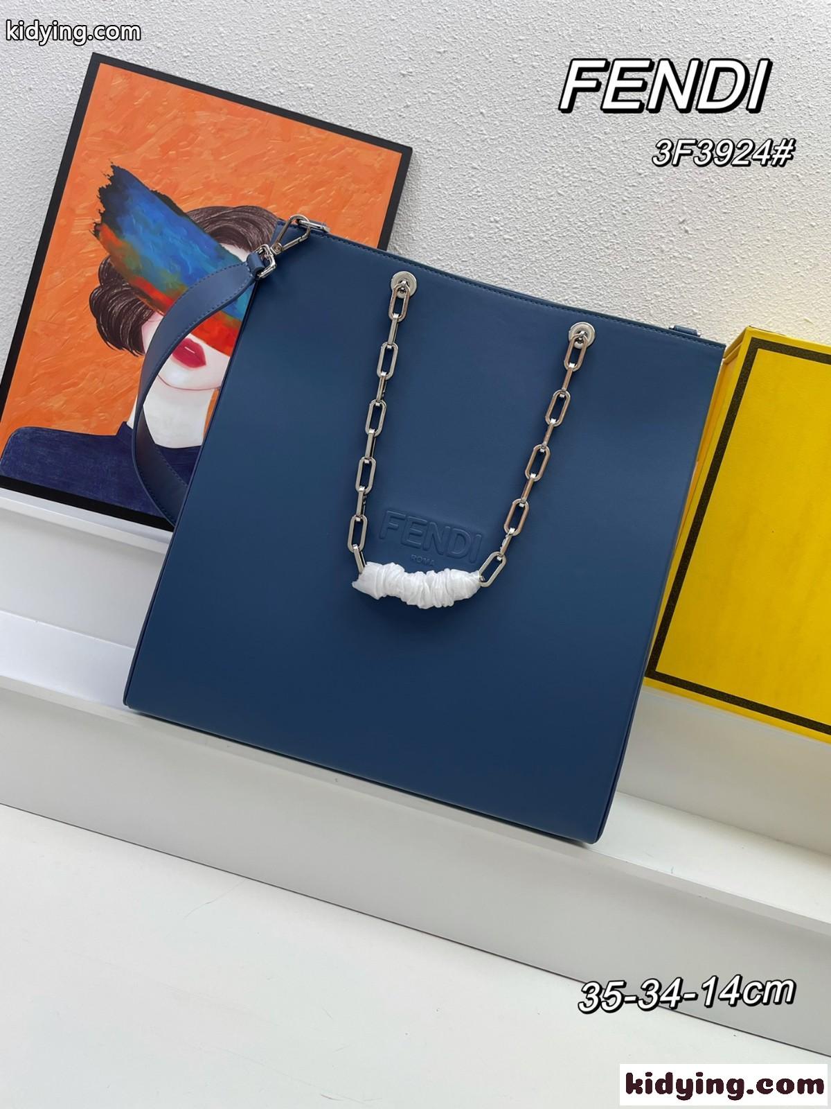 Fendi Pack ミディアム ショッピングバッグ フェンディ バッグ コピー レディース ブルー-2