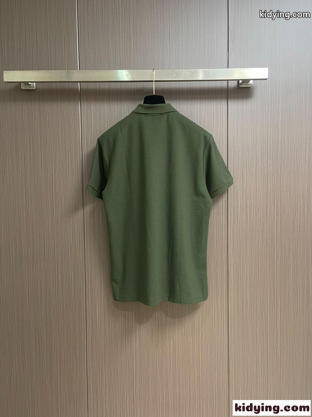 洗練された シンプル プラダ Tシャツ コピー コットンピケ ポロシャツ グリーン-1