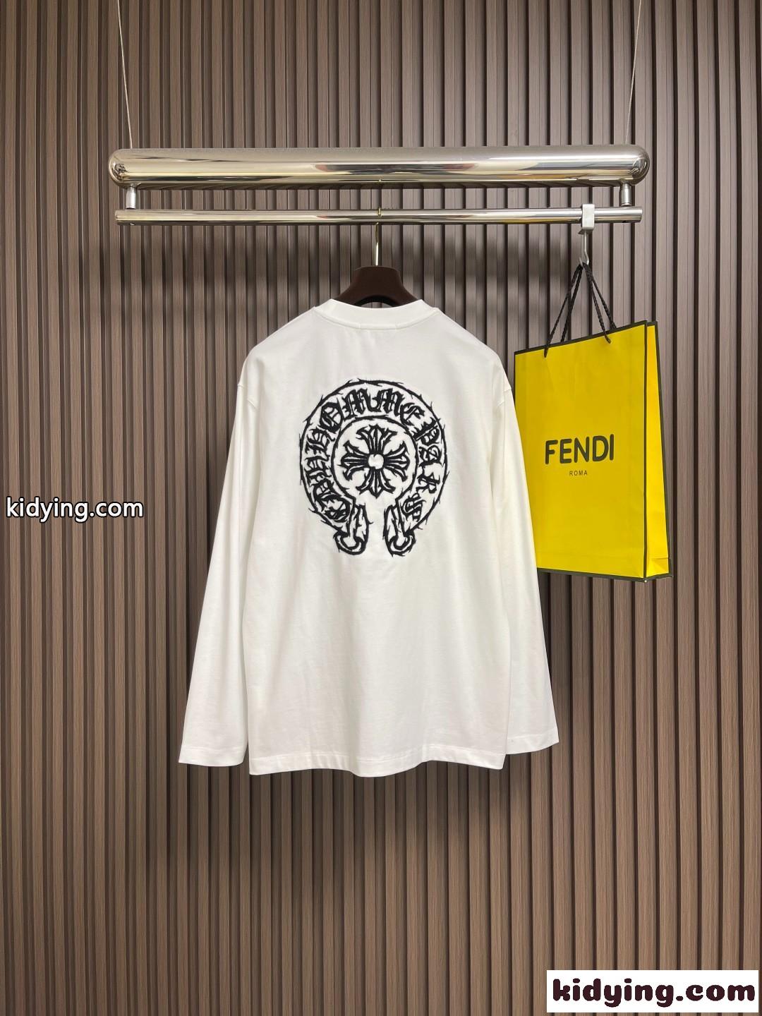 定番 カジュアル ホースシュー コットン 長袖Tシャツ クロムハーツ Tシャツ 偽物-1