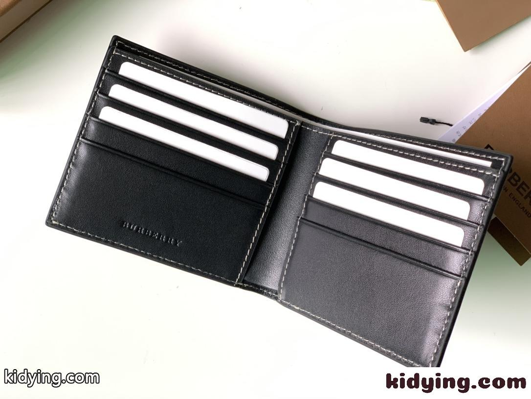 チェック＆レザー バイフォールドウォレット バーバリー 財布 コピー-3