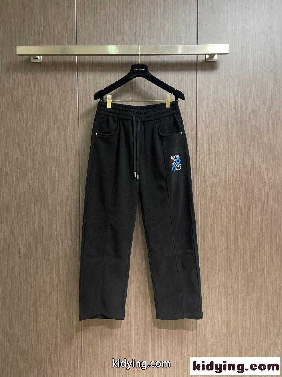 カジュアル スウェットパンツ ロエベ パンツ 偽物 ロングパンツ ブラック-0