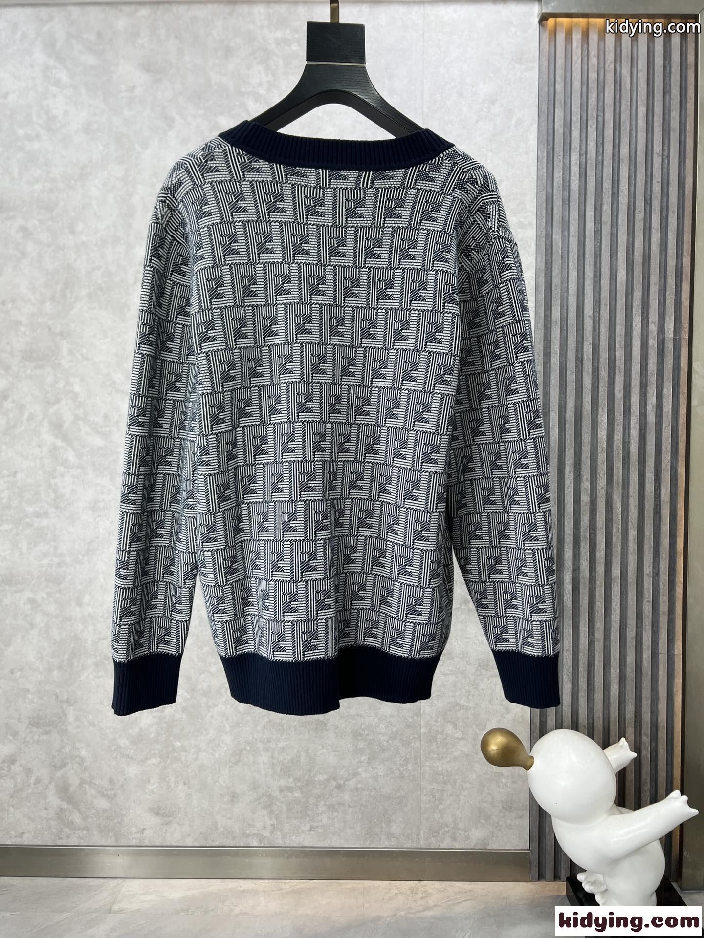 FFロゴ ウール＆カシミヤ カーディガン フェンディ ニット コピー メンズ-1