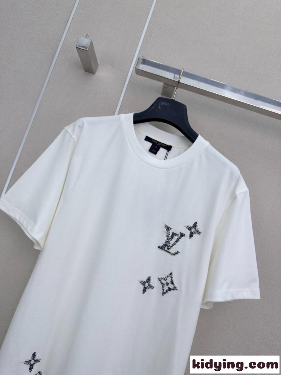 エンブロイダリー シグネチャーTシャツ ルイ・ヴィトン Tシャツ コピー ホワイト-1