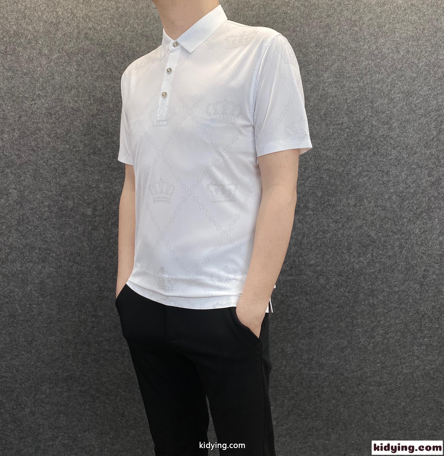 着心地いい ポロシャツ カジュアル 春夏 新作 ドルチェ&ガッバーナ Tシャツ コピー 半袖 おしゃれ ホワイト ブラック-4