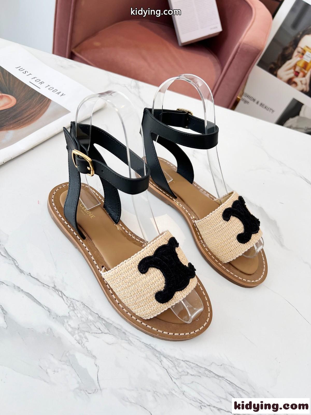 CELINE リンピア フラット ストラップサンダル セリーヌ サンダル コピー レディース-2