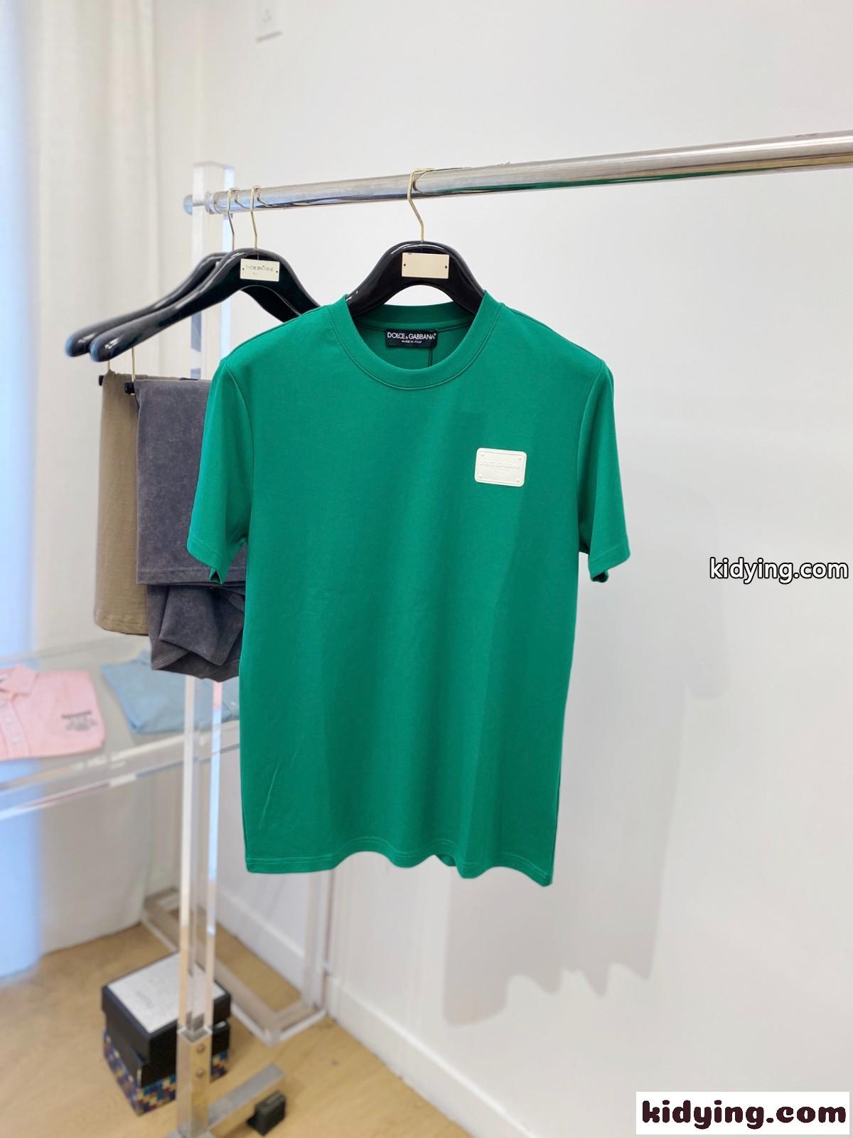 シンプル ロゴパッチ ドルチェ&ガッバーナ Tシャツ コピー 半袖Tシャツ グリーン-0