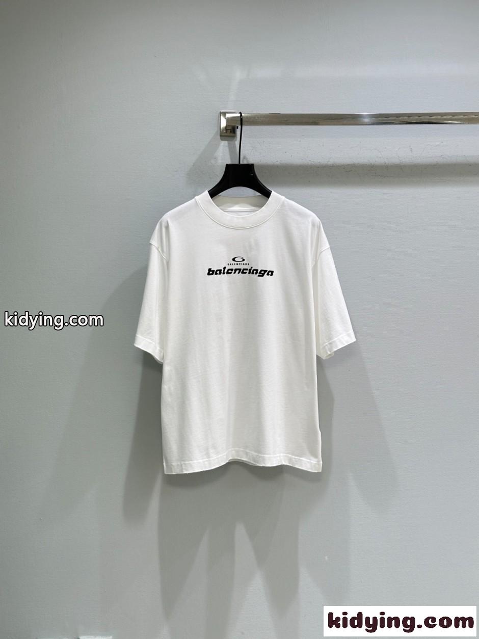 定番 ロゴ コットン 半袖Tシャツ バレンシアガ Tシャツ コピー ホワイト-0