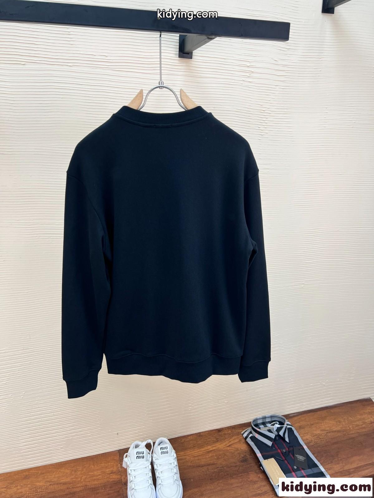 コットン スウェットシャツ バーバリー Tシャツ コピー ブラック-1