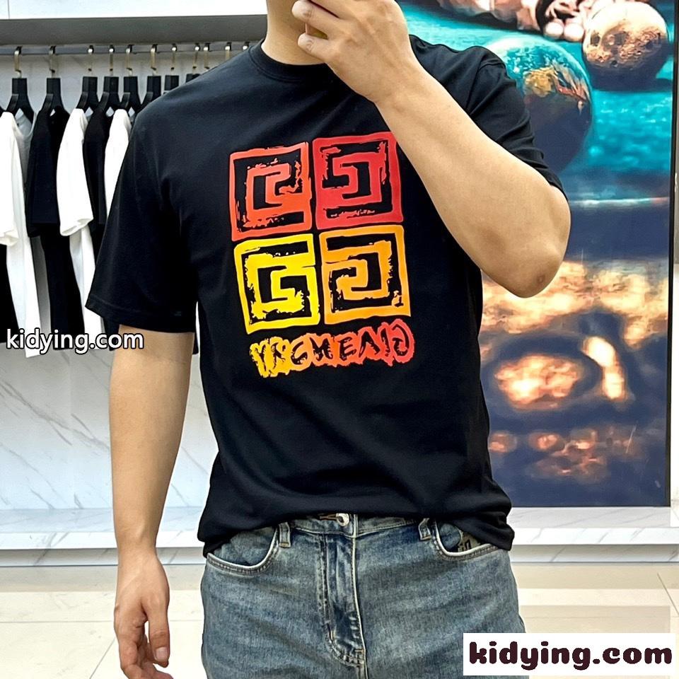 カジュアル ロゴ クルーネック 半袖Tシャツ ジバンシィ Tシャツ コピー ブラック-2