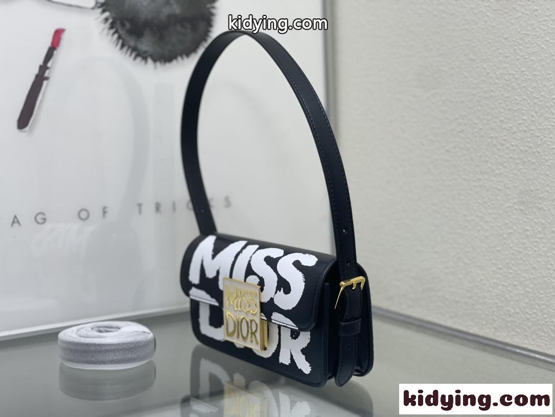 クリスチャン・ディオール バッグ コピー Miss Dior フラップバッグ ブラック-1