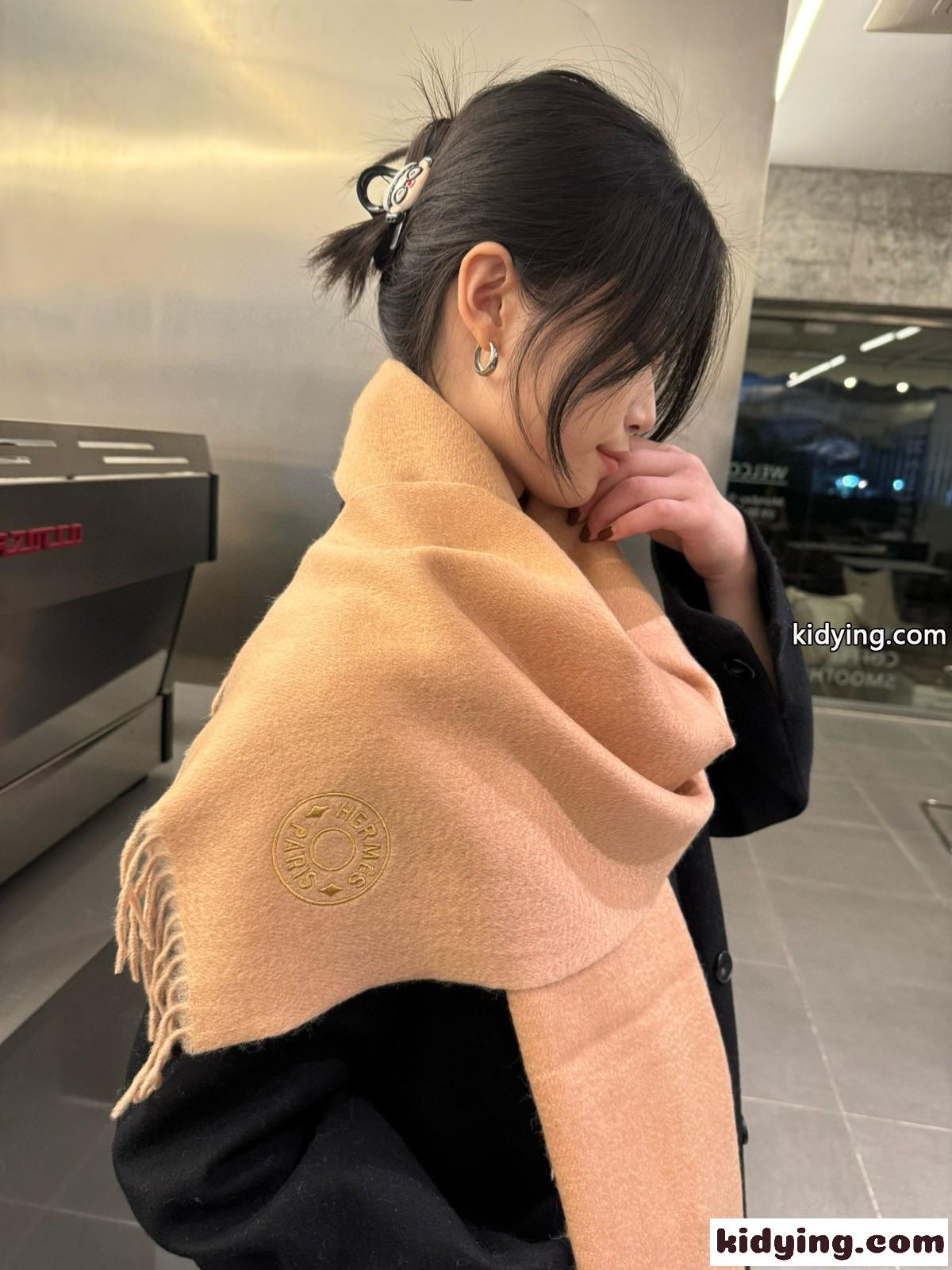シンプル 上品 カシミヤ マフラー エルメス スカーフ コピー ベージュ-1