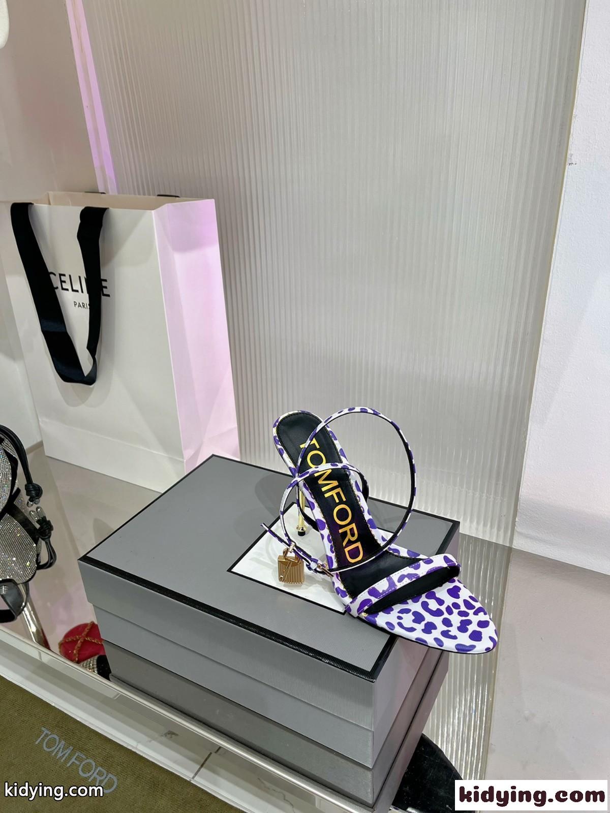 トムフォード サンダル コピー レディース セクシー ヒョウ柄プリント 11cm ピンヒールサンダル-4