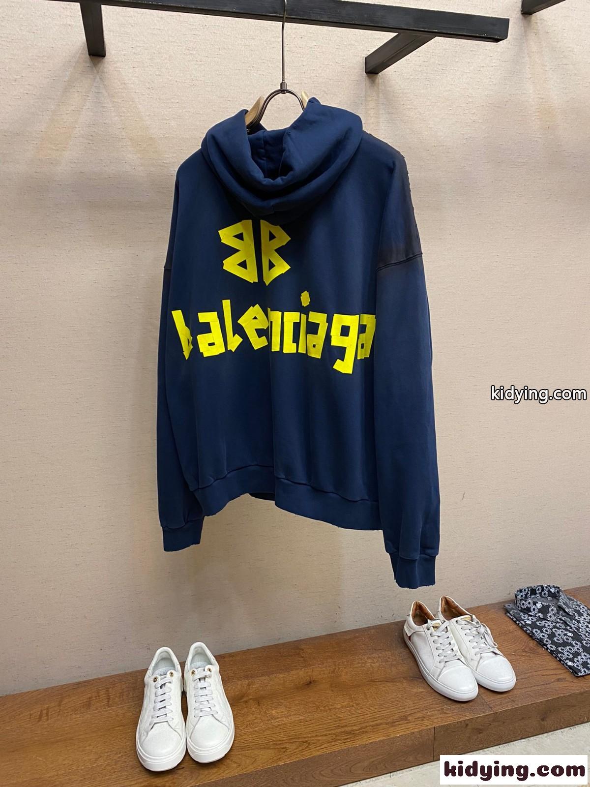 人気 カジュアル バレンシアガ TAPE TYPE RIPPED POCKET HOODIE コピー-1