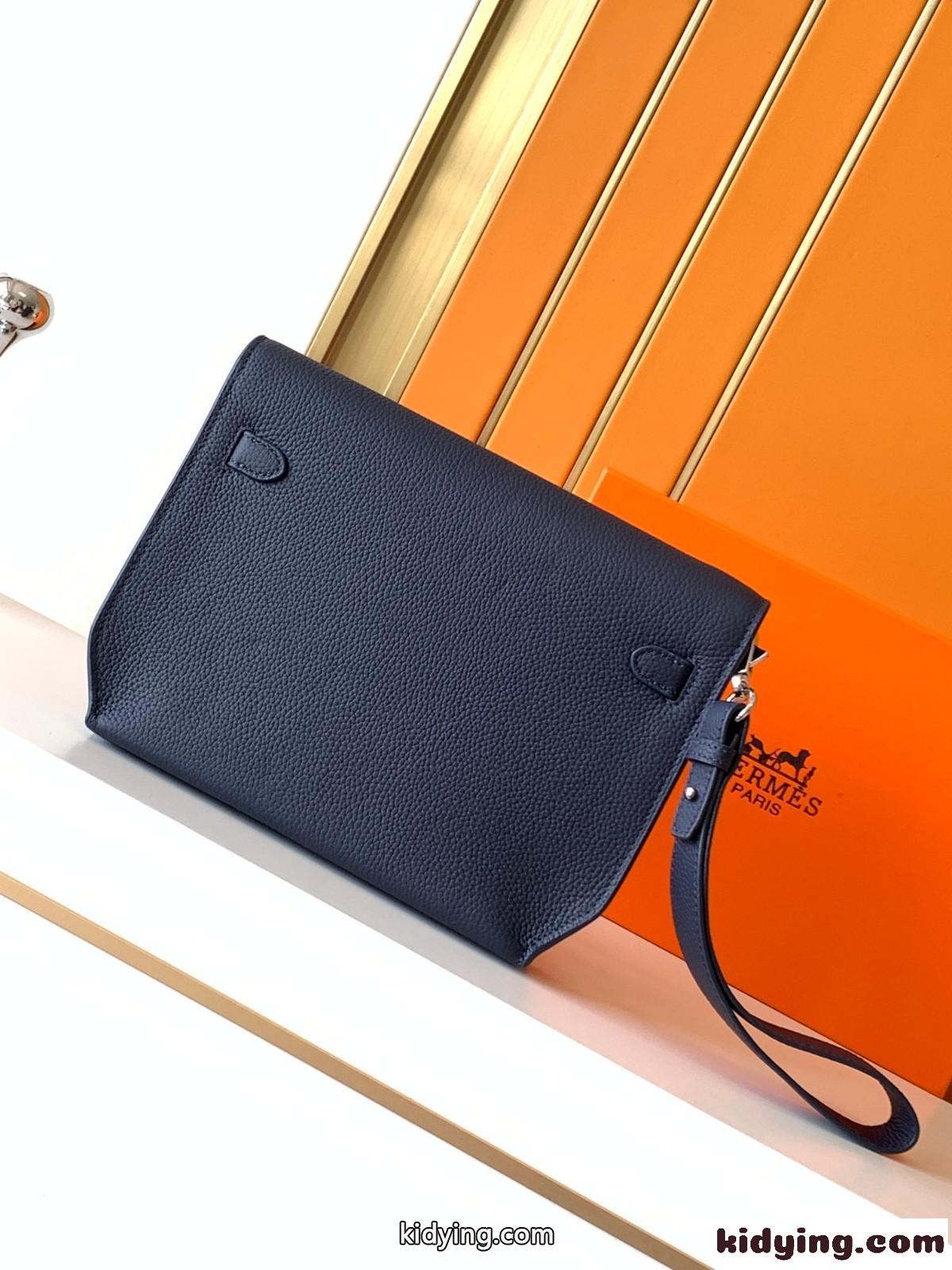 人気 上品 ケリー クラッチバック エルメス バッグ コピー メンズバッグ ネイビー-2
