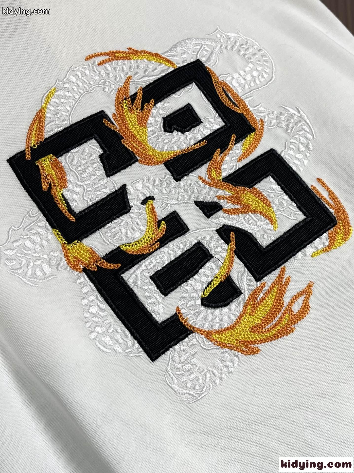 4Gドラゴンプリント コットン 半袖Tシャツ ジバンシィ Tシャツ 偽物 ホワイト-2