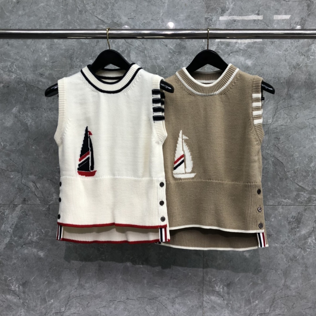 クジラと帆船 4BAR ボクシー シェルトップス トムブラウン ニット コピー-1