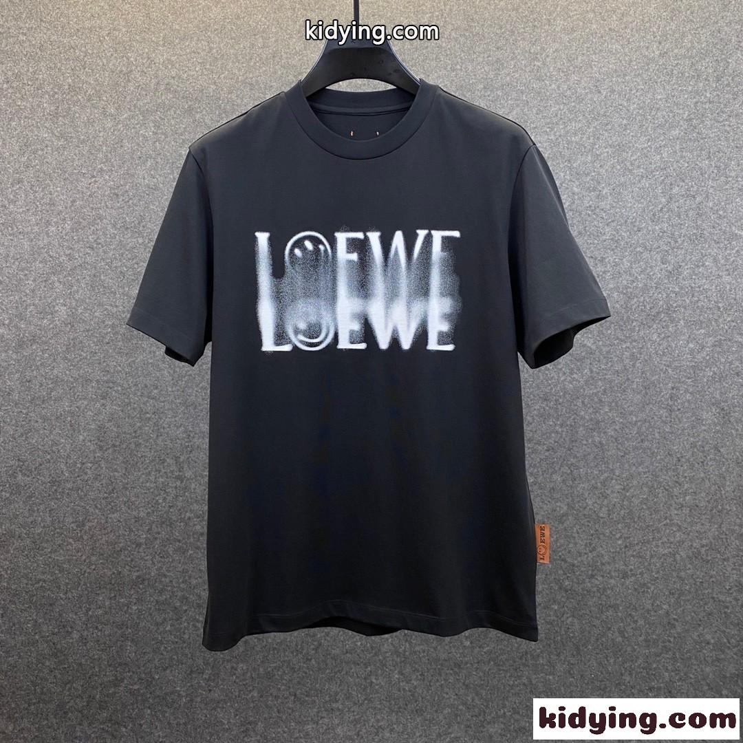 おしゃれ クルーネック 定番 目を引く ロエベ tシャツ コピー メンズ 半袖 春夏 トップス カジュアル ホワイト ブラック-3