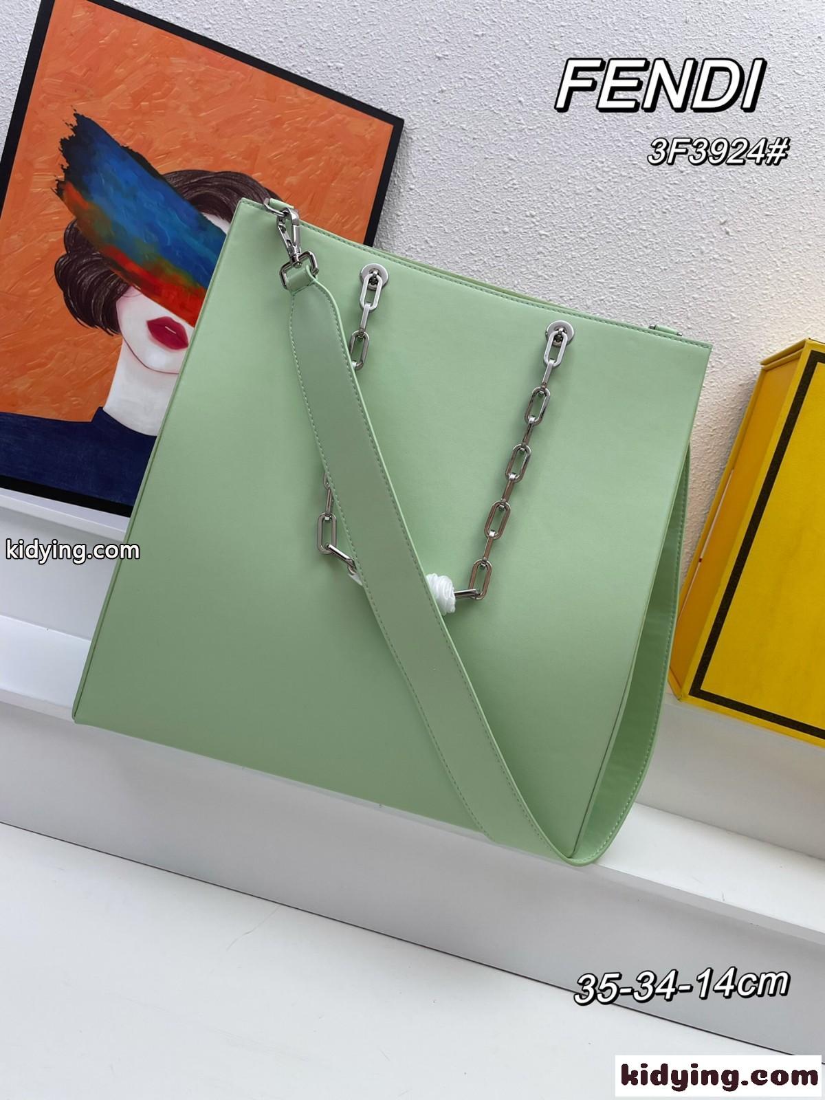 Fendi Pack ミディアム ショッピングバッグ フェンディ バッグ コピー レディース グリーン-1