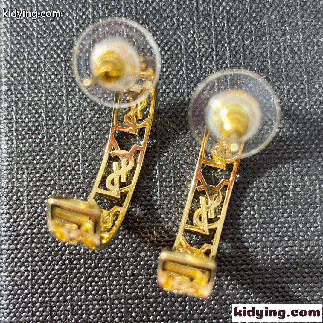 人気 YSL モノグラム リングピアス イヴ・サンローラン ピアス コピー レディース-2