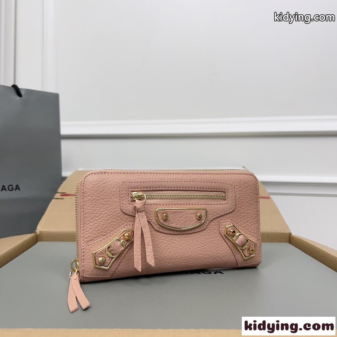 定番 ラウンドファスナー 長財布 バレンシアガ 財布 コピー ローズピンク-1