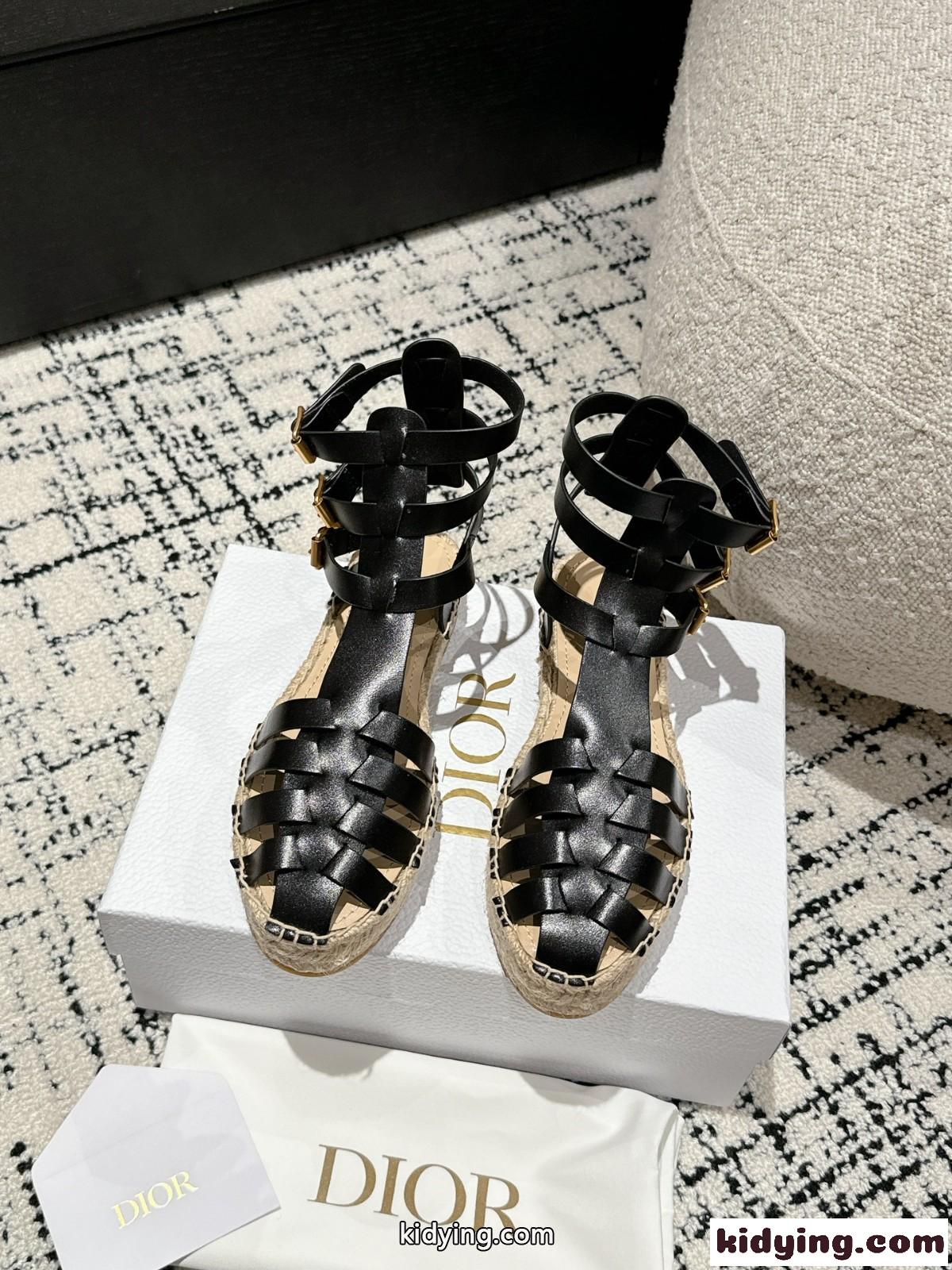 Dioriviera Dior Marine サンダル クリスチャン・ディオール サンダル コピー ブラック-1