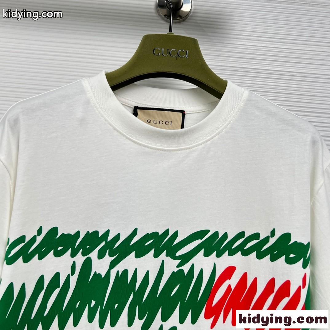 プリント コットン クロップド Tシャツ グッチ Tシャツ コピー レディース-4