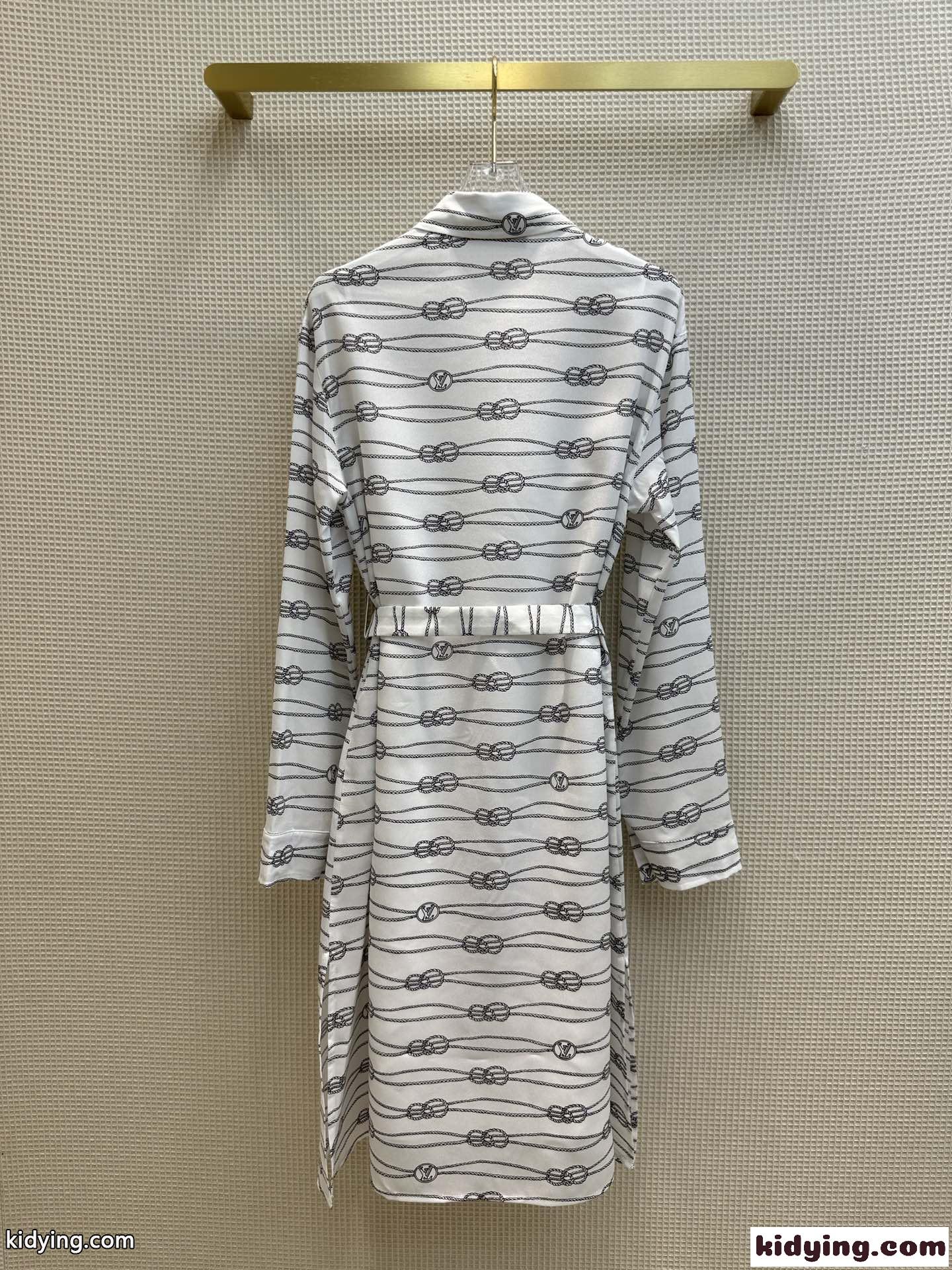 エレガント フェミニン プリント 長袖 シャツドレス ルイ・ヴィトン ワンピース コピー-4