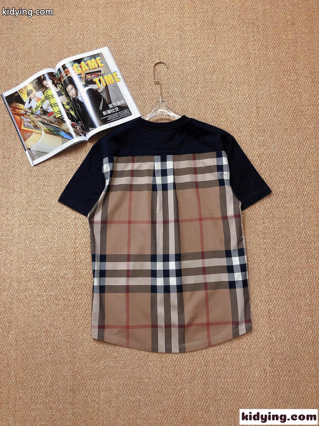 カジュアル 切り替え 着心地いい クールネック プルオーバー バーバリー 半袖tシャツ コピー おしゃれ ゆったり-1