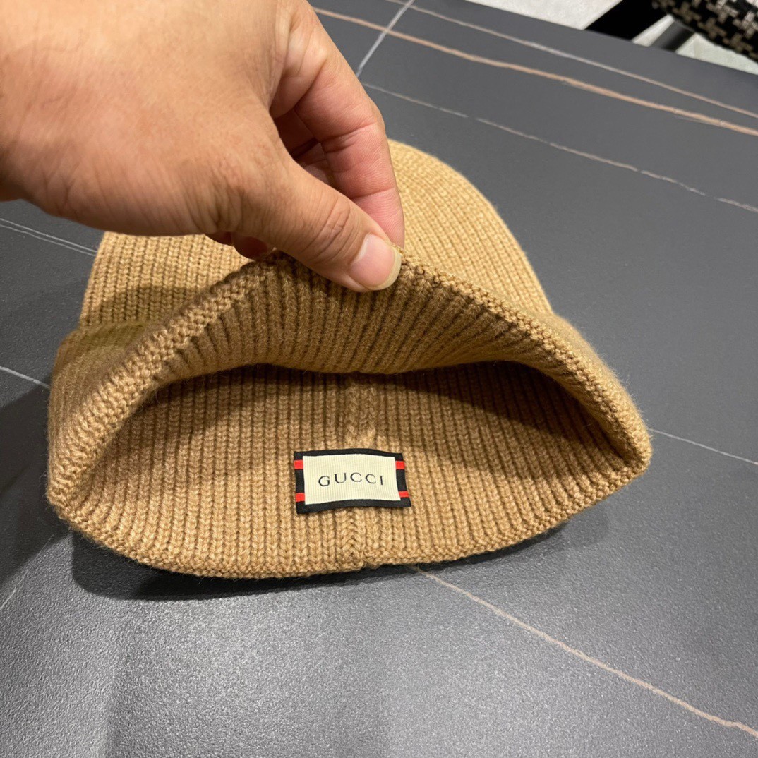 シンプル 合わせやすい ダブルG ニットキャップ グッチ キャップ 偽物-3