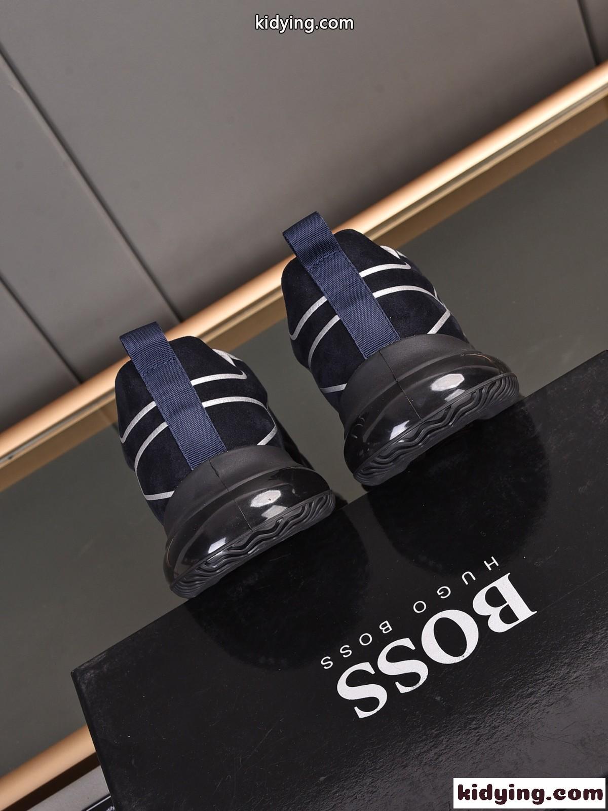 通気性 快適 軽量 疲れない ヒューゴ・ボス スニーカー コピー カジュアル メンズ ジューズ 人気 ロゴ-3