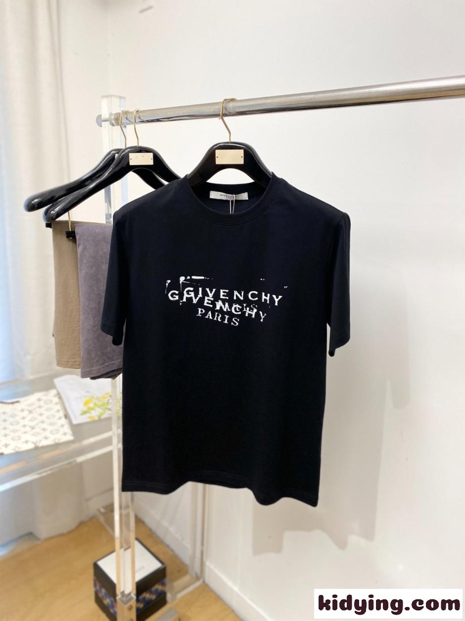 カジュアル 洗練された ロゴTシャツ ジバンシィ Tシャツ 偽物 ブラック-0