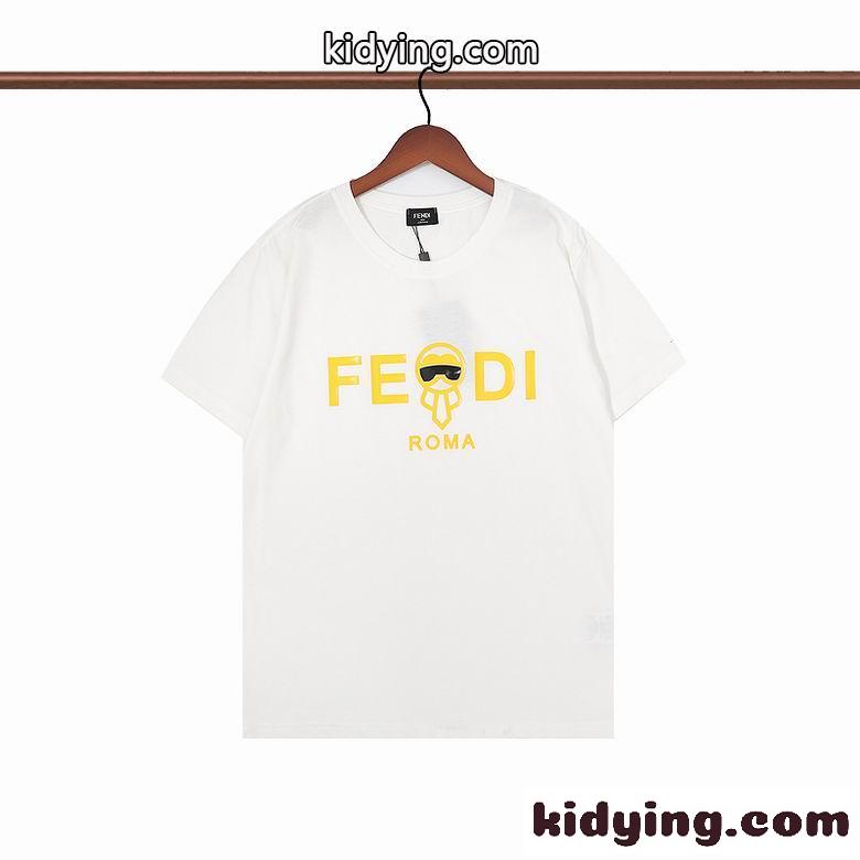 合わせやすい フェンディ Tシャツ コピー 半袖 トップス カジュアル スタイリッシュ プリント クルーネック-3