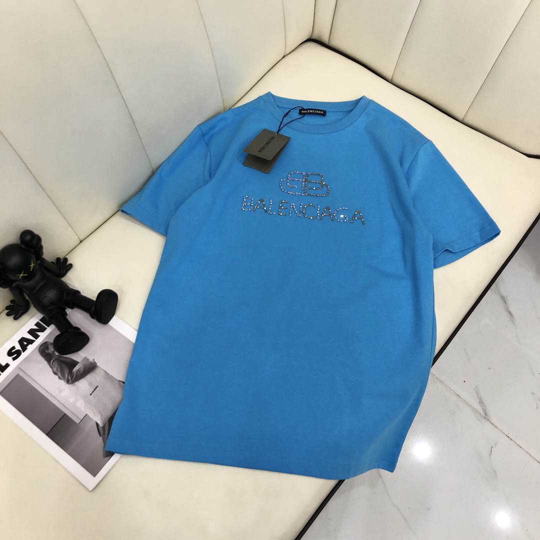 エレガント おしゃれ 可愛い ロゴ クルーネック バレンシアガ 半袖tシャツ コピー レディース 春夏 カジュアル トップス-0
