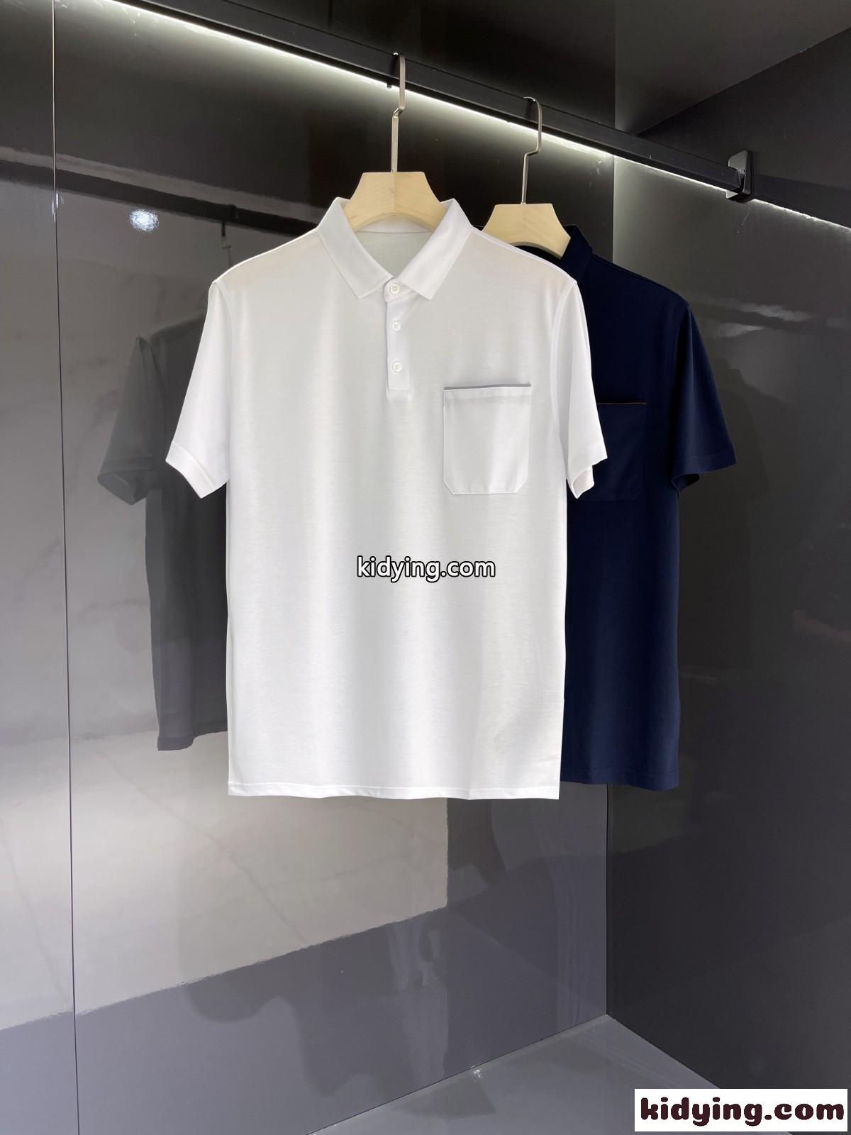 上品 エレガント カジュアル エルメネジルド・ゼニア 半袖tシャツ コピー コットン メンズ ポロシャツ-2