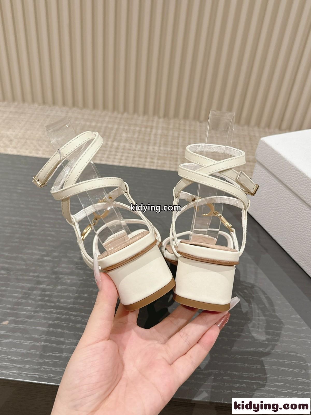 洗練された 4cm Cest Dior ヒールサンダル クリスチャン・ディオール サンダル コピー ホワイト-3