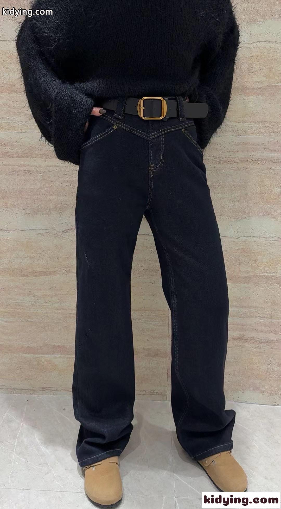 YSL サン ローラン ズボンコピー デニム素材 ジーンズ カジュアルパンツ 筒形 2色可選-0